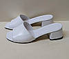 STTOPA Розміри 42,44. Шльопанці великих розмірів шкіряні. Каблук 4,5 см. 124-3644-45-1 Білі, фото 2