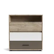 Комод Mito MI4 Accord, колір дуб ендгрейн/дуб ендгрейн, білий, лате, фото 2