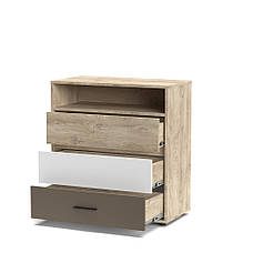 Комод Mito MI4 Accord, колір дуб ендгрейн/дуб ендгрейн, білий, лате, фото 3