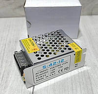 Імпульсний блок адаптер живлення для Led стрічки 12В 3.5А 42W S-42-12 камер спостереження, SMD світлодіодної стрічки