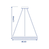 Світлодіодна люстра підвісна Feron AL6610 SHINE LEVITATION 50W срібло Ø500×1200мм 3200Lm нейтральне світло 4000K 220V IP20, фото 3