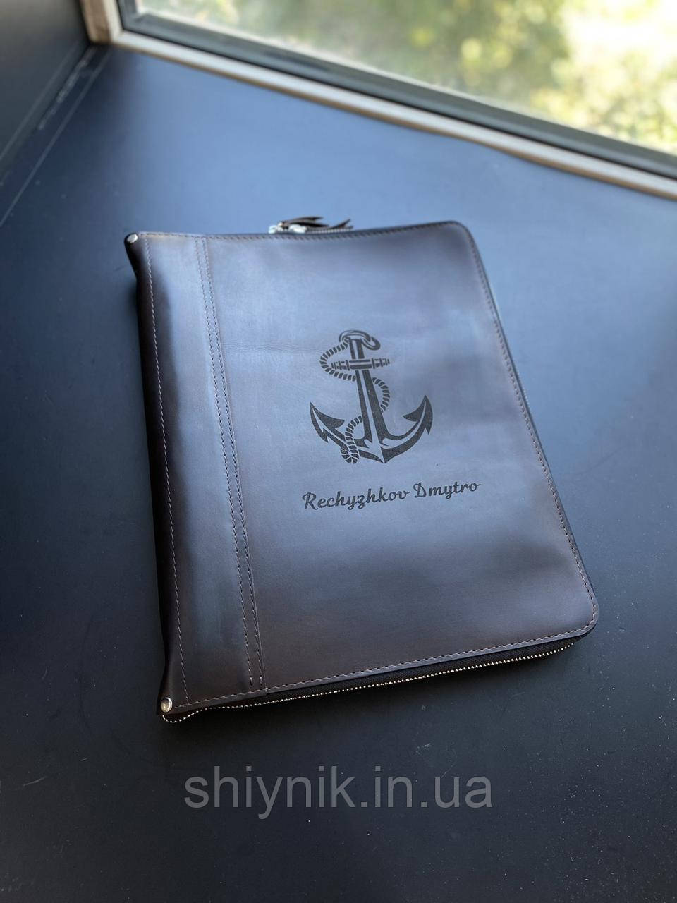 Шкіряна папка для сімейних документів FAMILY FOLDER коричнева
