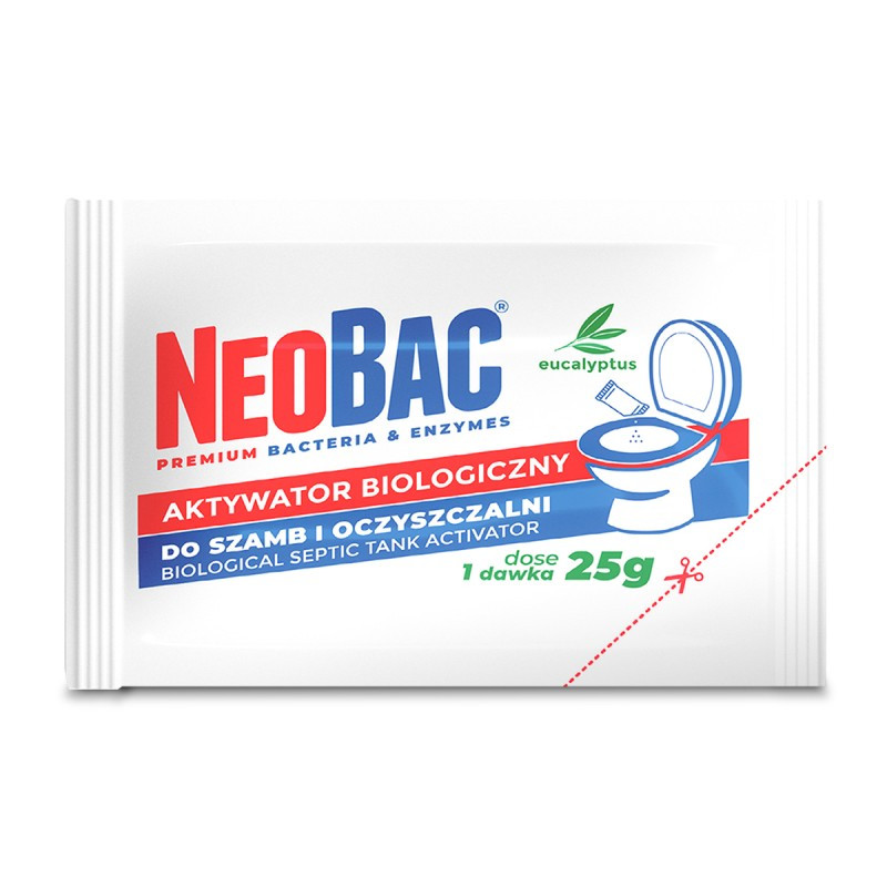 НеоБак бактерії для вигрібних ям, септиків та вуличних туалетів NeoBac 26 пакетів/порцій на 6місяців