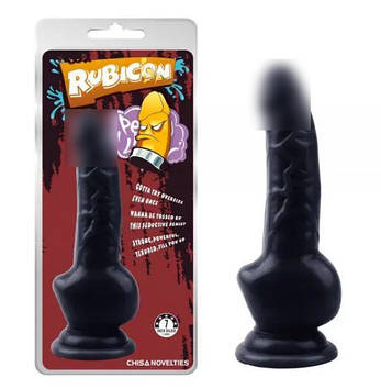 Чорний фалоїмітатор на присоску Obsidian Intruder Penis| Limon, фото 1