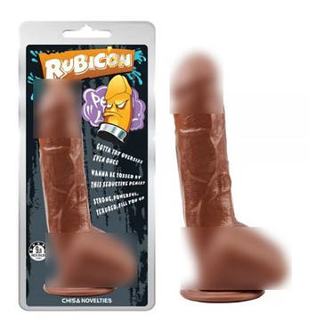 Коричневий фалоїмітатор на присоску Brunet Trick Penis| Limon, фото 1