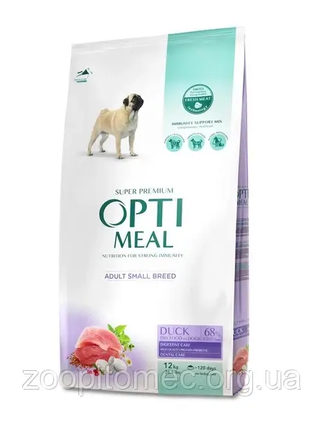 Optimeal (Оптиміл) Корм для собак малих порід з качкою, 12 кг