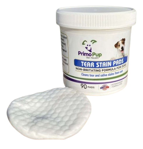 Прімо Пап Tear Stain Pads Primo Pup ватні диски (серветки) для видалення плям від сліз та слини у собак, 90 штук, фото 1