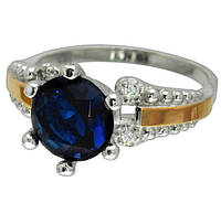 Серебряное женское кольцо с золотыми накладками "Деметра"