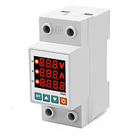 Реле захисту від перенапруги на DIN рейку 220В до 63А з лічильником
