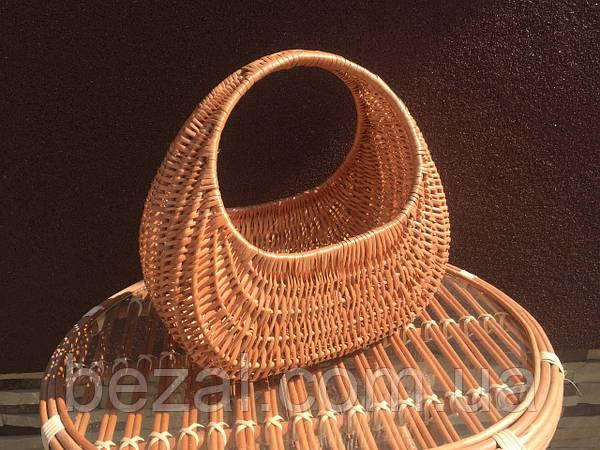Кошик плетений з лози для походу в магазин і на ринок, фото 1