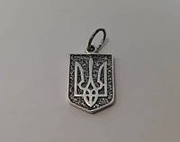 Серебряный мужской кулон национальный Герб Украины - подвес из серебра 925 пробы с украинской символикой