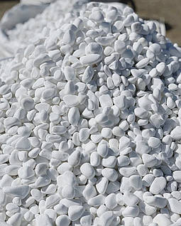 Галька біла декоративна для клумб та ландшафтного дизайну  (ціна за 1 кг від 1 тони)