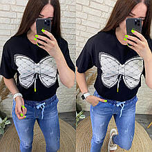 Стильна жіноча футболка, тканина "Котон" 44, 46, 48 розмір 44