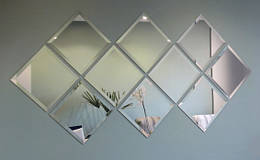 Панно дзеркальне "10 плиток" колір срібло кромка-фацет