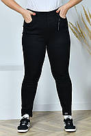 Чёрные женские джегинсы из стрейч коттона батал с 52 по 62 размер