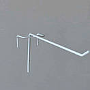 Гачки одинарні на торгову сітку довжина 10 см Ø 3 мм гачки торгові металеві білі упаковка 10 шт, фото 9