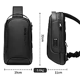Сумка месенджер через плече чоловіча/жінка Bange 7221, нагрудна/на спину, рюкзак на одну лямку з USB, фото 2