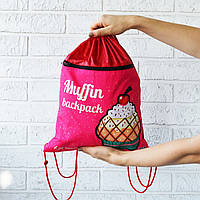 Рюкзак-сумка для одежды и обуви 4Profi "Cake" 43х33 Розовый с красным 46013