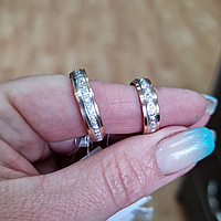 Пара Обручальные кольца Серебро и Золото любой размер - серебряные обручальные кольца с золотыми напайками