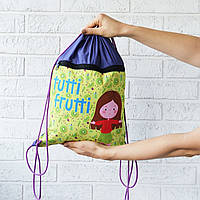 Рюкзак-сумка для одежды и обуви 4Profi "Tutti Frutti" 43х33 Зеленый с фиолетовым 46211
