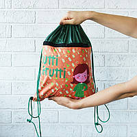 Рюкзак-сумка для одежды и обуви 4Profi "Tutti Frutti" 43х33 Зелено-оранжевый 46211