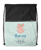 Рюкзак-сумка для одежды и обуви 4Profi Seasons "Yoga Pig" 43х33 Мятный 45333