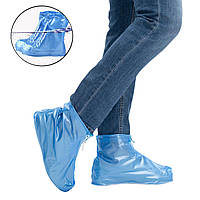 Бахилы от дождя на обувь (размер XL/31см) Синие, водонепроницаемые чехлы для обуви (дощовики для взуття) (TO)