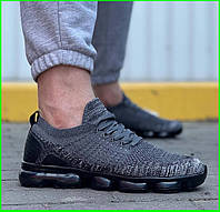 Кроссовки в стиле N!ke VaporMax Серые Мужские Черные (размеры: 42,45) - 801