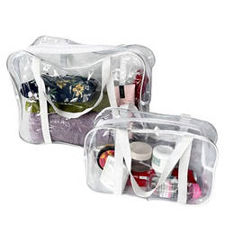 Набір 2 шт прозорі силіконові сумки ORGANIZE (білий)