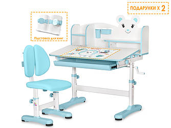 Evo-кids Комплект меблів (стіл + стільчик + полиця) Evo-kids BD-29 Panda XL Blue (арт. BD-29 BL)