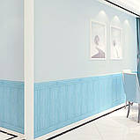 Самоклеюча 3D панель блакитне дерево для стін 70х70 см без пилу та шуму для ремонту квартири та офісу, фото 4