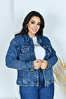 Стильная модная джинсовая женская куртка Ткань: Джинс стрейч Размеры: 52, 54, 56, 58, 60