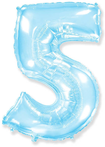 Цифра блакитна метрова з тягарцем "5"