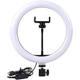 Кільцева селфі лампа MJJ-30 LED RGB USB + тримач, фото 3