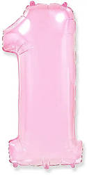 Цифра ніжно рожева метрова з тягарцем "1"