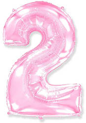Цифра ніжно рожева метрова з тягарцем "2"