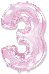 Цифра ніжно рожева метрова з тягарцем "3"
