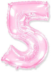 Цифра ніжно рожева метрова з тягарцем "5"