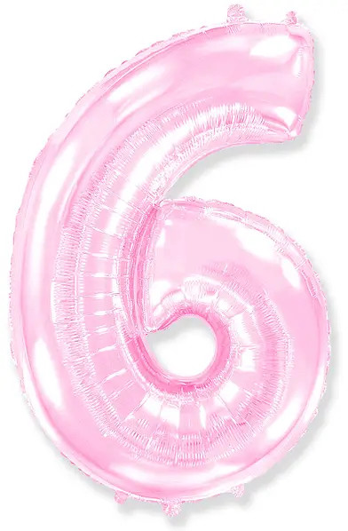 Цифра ніжно рожева метрова з тягарцем "6", фото 1