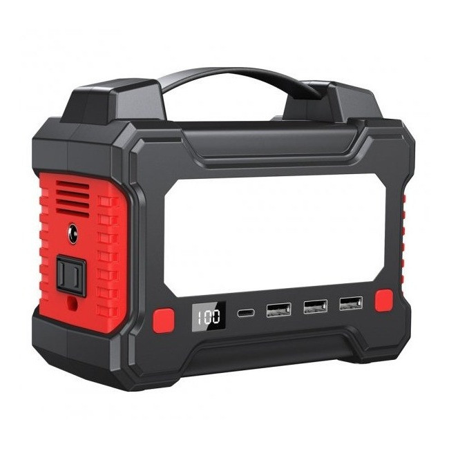 Портативна зарядна станція REMAX Tank RPP-325 36000mAh 150W 3USB Type-C DC AC Black, фото 1