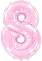 Цифра ніжно рожева метрова з тягарцем "8"