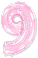 Цифра ніжно рожева метрова з тягарцем "9"