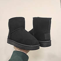 Уггі UGG australia короткі 16 см - висота чорні екологічна замша Жіночі уггі, фото 3