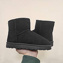 Уггі UGG australia короткі 16 см - висота чорні екологічна замша Жіночі уггі, фото 5