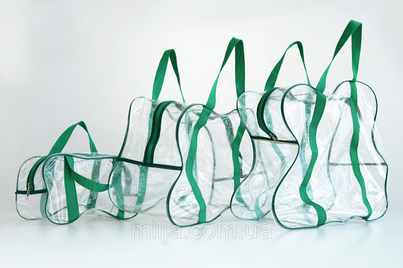 Набір із 3 прозорих сумок у пологовий будинок S+M+L зелені