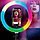 Кільцева кольорова селфі лампа MJJ-30 LED RGB USB + тримач, фото 6