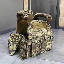 Плитоноска з підсумками - 6 шт, Мультикам, Cordura 1000D, зразка НАТО, із системою Molle, Yakeda VT-6031, фото 3