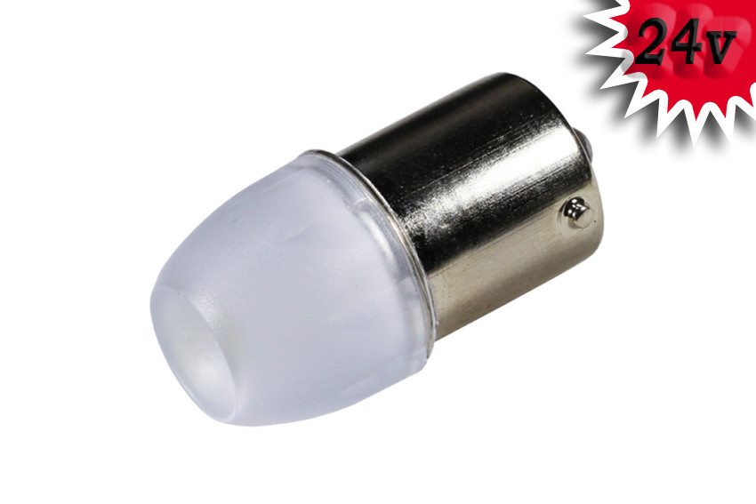 Світлодіодна автомобільна лампа P21W BA15S 24V 3 SMD 5630 WHITE 1 контакт, фото 1