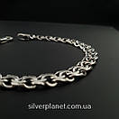 Срібний браслет бісмарк. Браслет чоловічий тонкий на руку срібло 925 19 см, фото 7