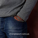 Срібний браслет бісмарк. Браслет чоловічий тонкий на руку срібло 925 19 см, фото 2